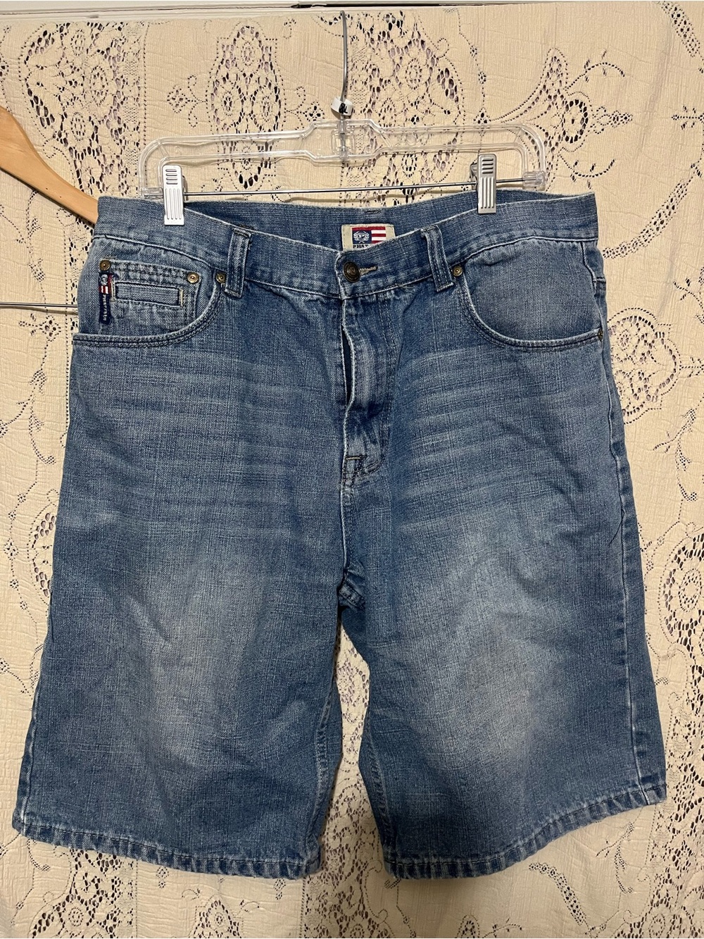 Phat Farm Men's Light Blue Denim Jean Shorts